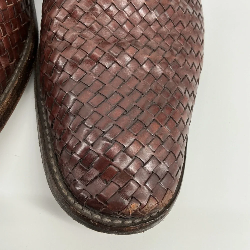 Fratelli Mens Brown Woven Leather Oxford Dress Shoes Made in Italy Size 15 W